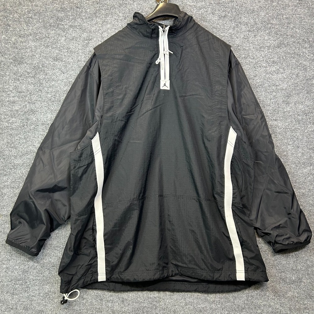 Nike Air Jordan Flight Windbreaker Jacket Men's Black 1/4‎ Zip Pullover - 2XL